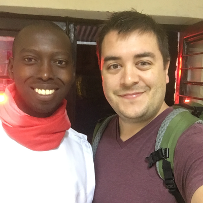 Kyle Reeser with a religious brother at HVP-Gatagara.  HVP-Gatagara | Gatagara, Rwanda.  