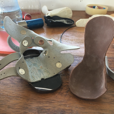 Un-assembled 3D printed foot abduction brace boot.  Lake Victoria Disability Centre | Musoma, Tanzania.