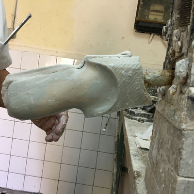 Roberto Postelmans processing a plaster cast.  HVP-Gatagara | Gatagara, Rwanda.  