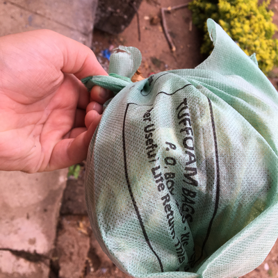 A Tuffoam bag.  Tanzania has a ban on single-use plastic bags.  Lake Victoria Disability Centre | Musoma, Tanzania.
