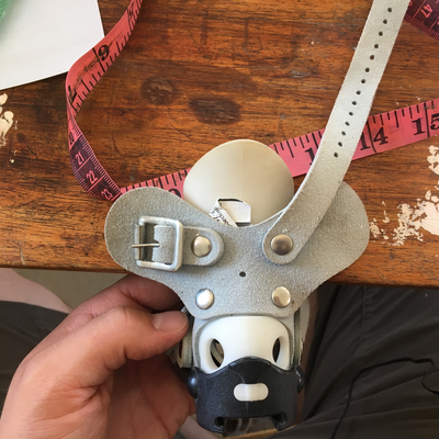 Back view of off-the-shelf foot abduction brace.  Lake Victoria Disability Centre | Musoma, Tanzania.