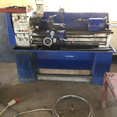 A metal lathe in the metal shop at LVDC.  Lake Victoria Disability Centre | Musoma, Tanzania.