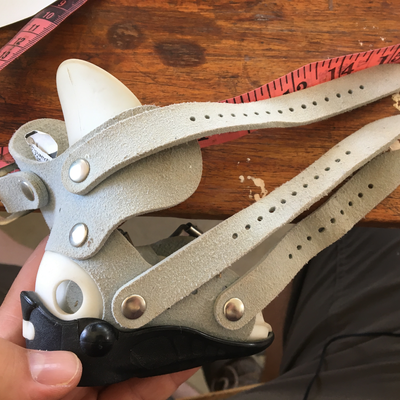 Side view of off-the-shelf foot abduction brace.  Lake Victoria Disability Centre | Musoma, Tanzania.