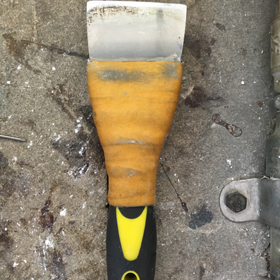 A custom blade fashioned from a drywall knife.  HVP-Gatagara | Gatagara, Rwanda.  