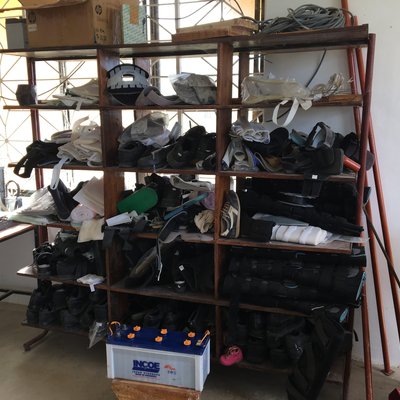 A rack in the P&O workshop at LVDC.  Lake Victoria Disability Centre | Musoma, Tanzania.