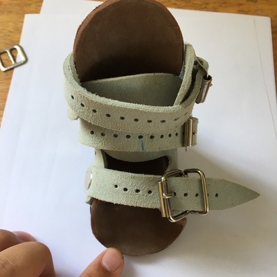 Assembled 3D printed foot abduction brace boot.  Lake Victoria Disability Centre | Musoma, Tanzania.