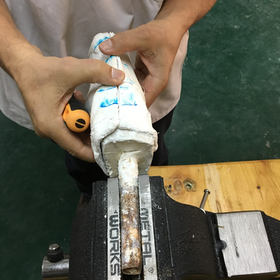 Roberto Postelmans processing a plaster cast.  HVP-Gatagara | Gatagara, Rwanda.  