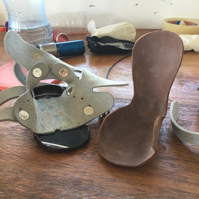 Un-assembled 3D printed foot abduction brace boot.  Lake Victoria Disability Centre | Musoma, Tanzania.