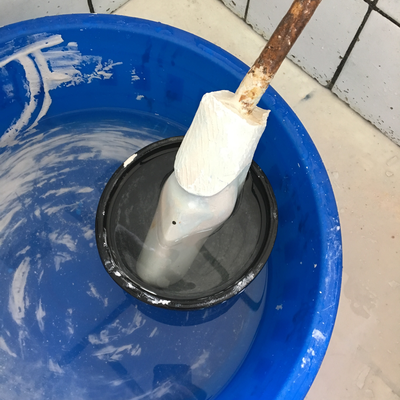 A plaster cast being processed by Roberto Postelmans.  HVP-Gatagara | Gatagara, Rwanda.  