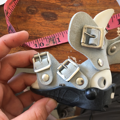 Side view of off-the-shelf foot abduction brace.  Lake Victoria Disability Centre | Musoma, Tanzania.